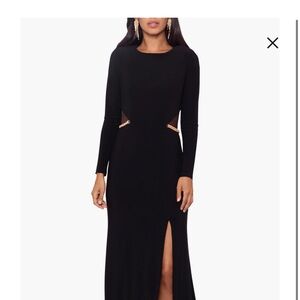 Xscape Black Long Sleeve Dress